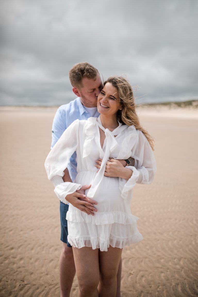32 - James + Dove, Maternity Camber Sands Beach Shoot - Florence Berry Photography-