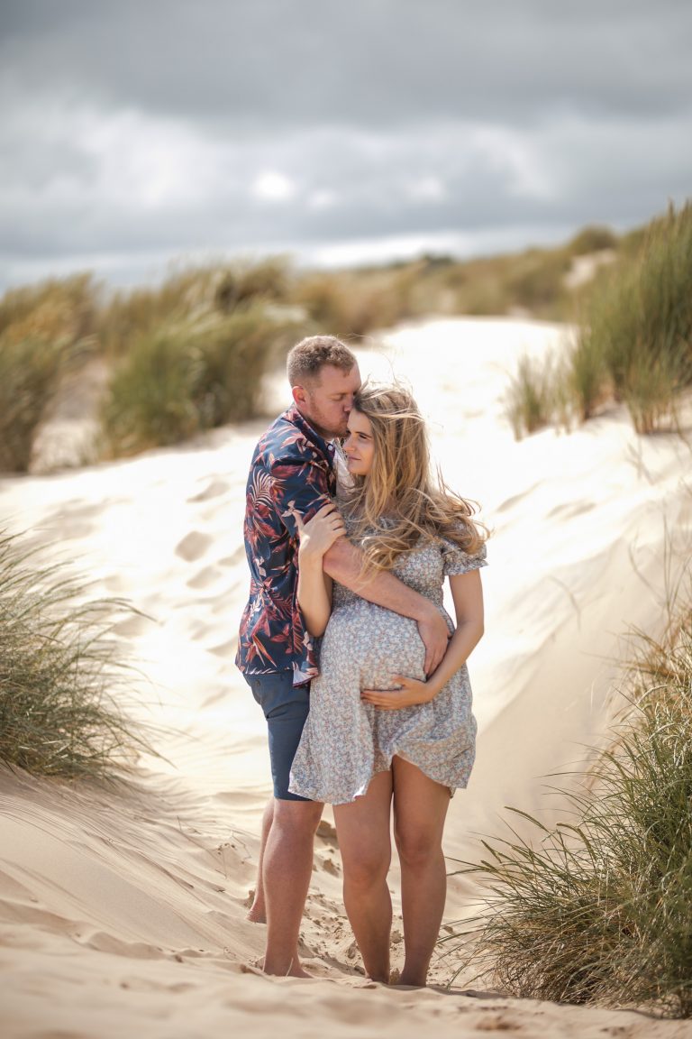 63 - James + Dove, Maternity Camber Sands Beach Shoot - Florence Berry Photography-